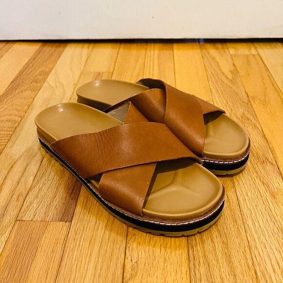 MADEWELL The Dayna Lugsole Slide Sandal in Leather Size 7.5 in EUC - Picture 9 of 16